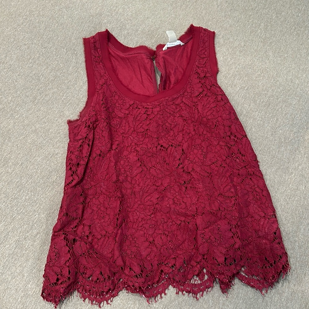 Banana Republic Red Lace Top